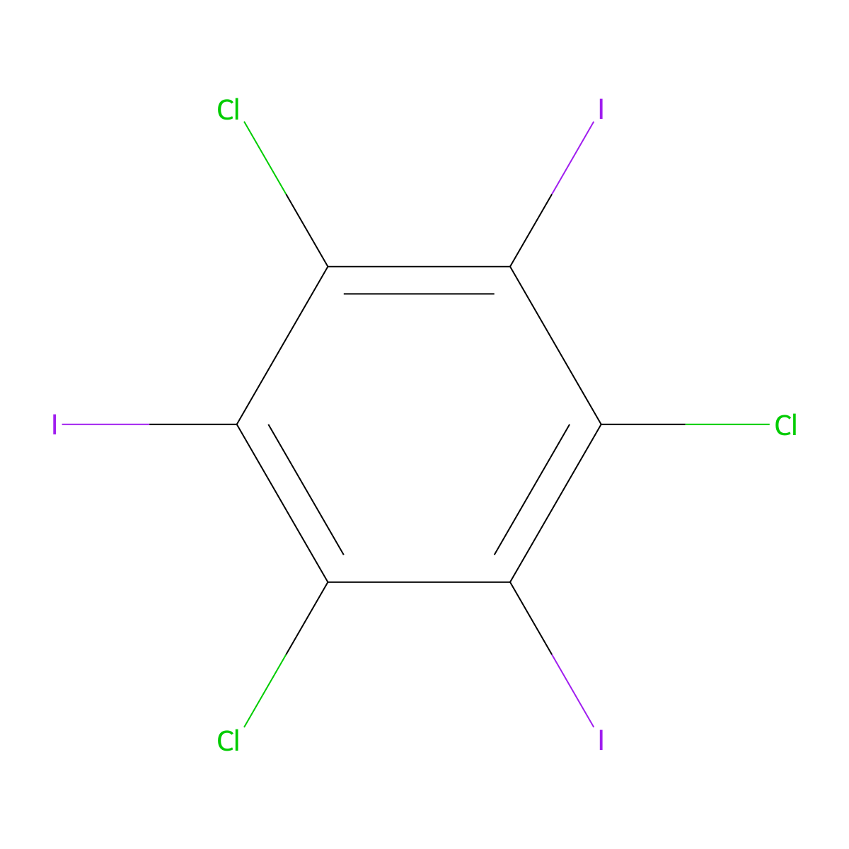 1,3,5-Trichloro-2,4,6-triiodobenzene molecular structure, CAS 151721-79-8