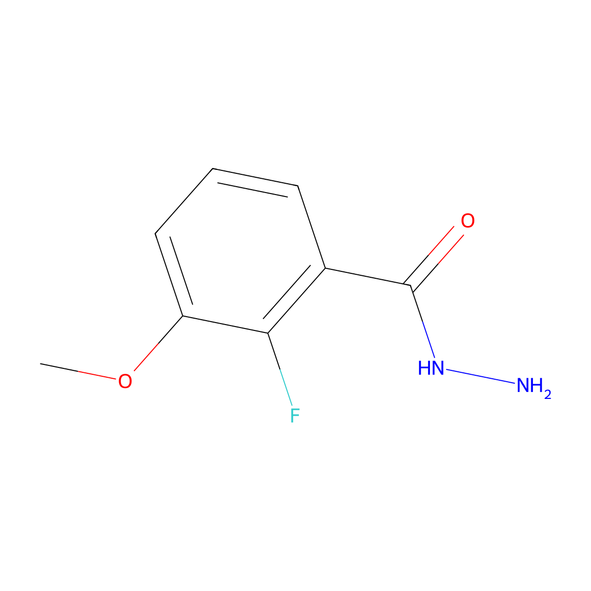 2-Fluoro-3-methoxybenzohydrazide molecular structure, CAS 1517213-24-9