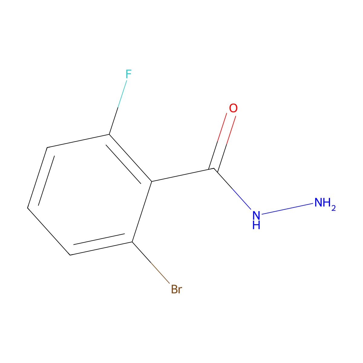 2-Bromo-6-fluorobenzohydrazide molecular structure, CAS 1517214-14-0