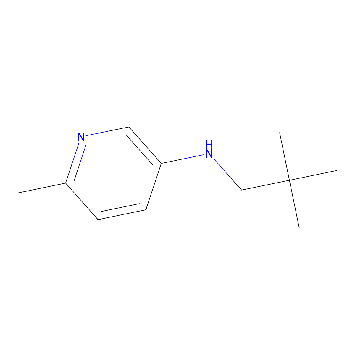 N-(2,2-dimethylpropyl)-6-methylpyridin-3-amine molecular structure, CAS 1517215-51-8