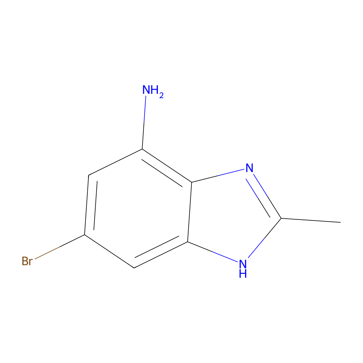5-Bromo-2-methyl-1H-1,3-benzodiazol-7-amine molecular structure, CAS 1517244-45-9