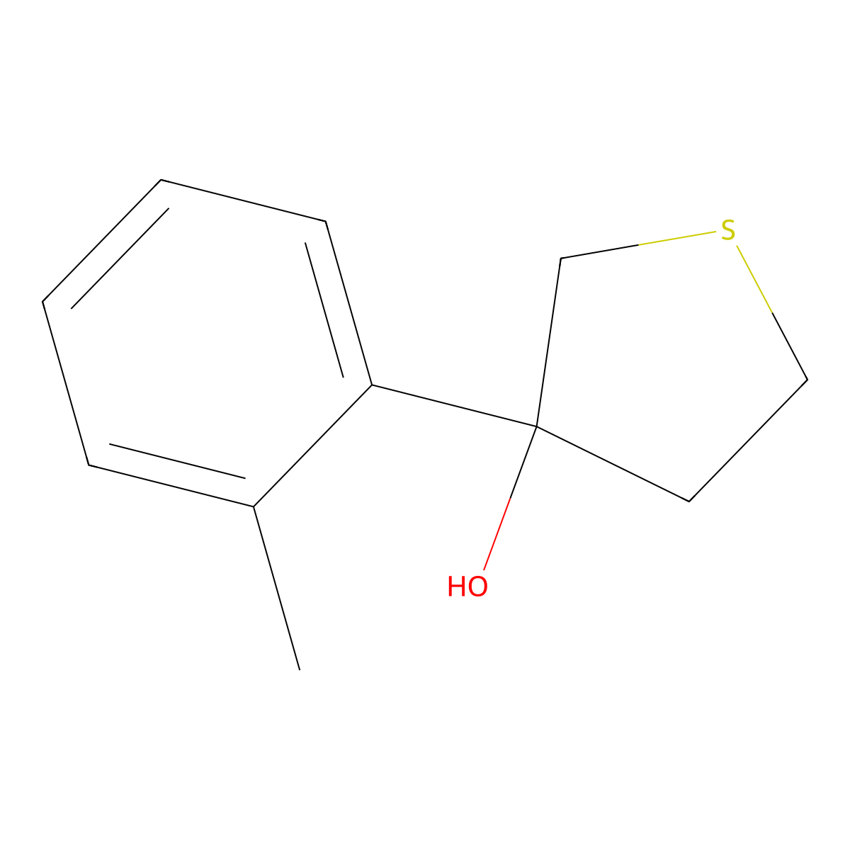 3-(2-Methylphenyl)thiolan-3-ol molecular structure, CAS 1517245-86-1