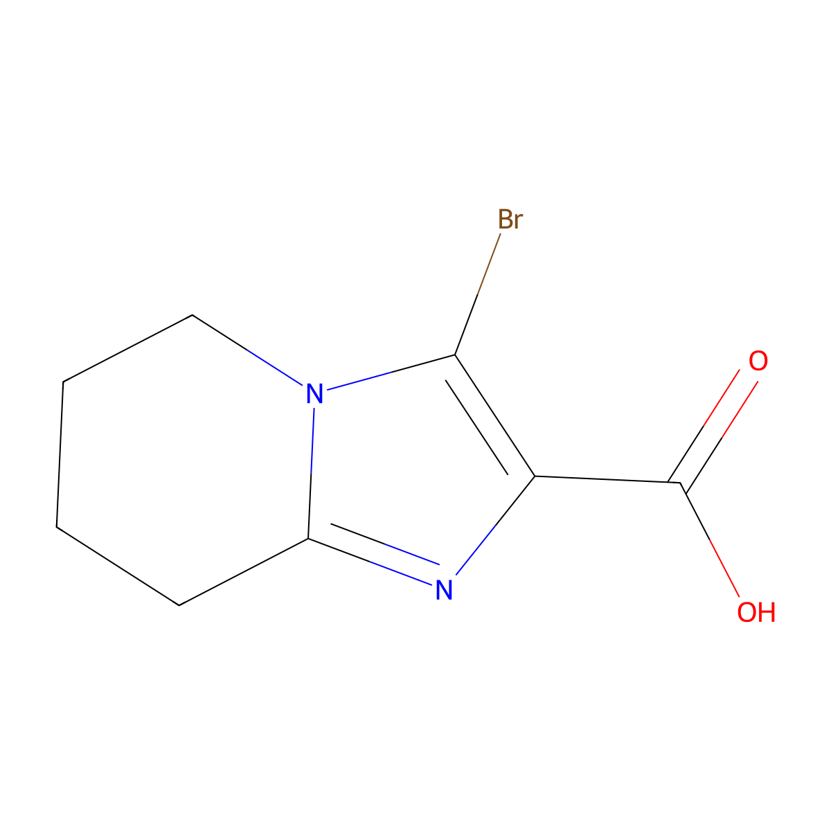 3-Bromo-5H,6H,7H,8H-imidazo[1,2-A]pyridine-2-carboxylic acid molecular structure, CAS 1517247-29-8