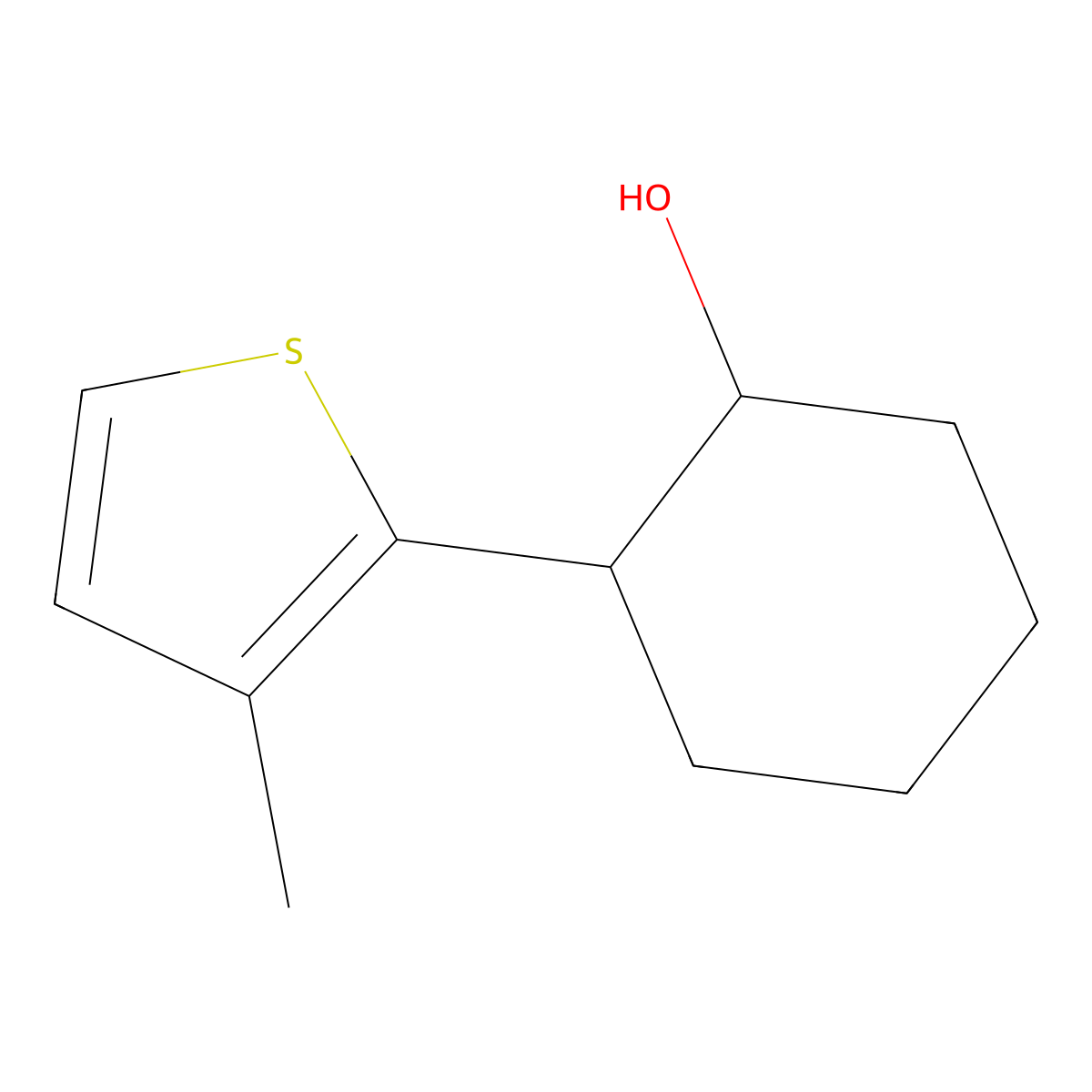 2-(3-Methylthiophen-2-yl)cyclohexan-1-ol molecular structure, CAS 1517249-79-4
