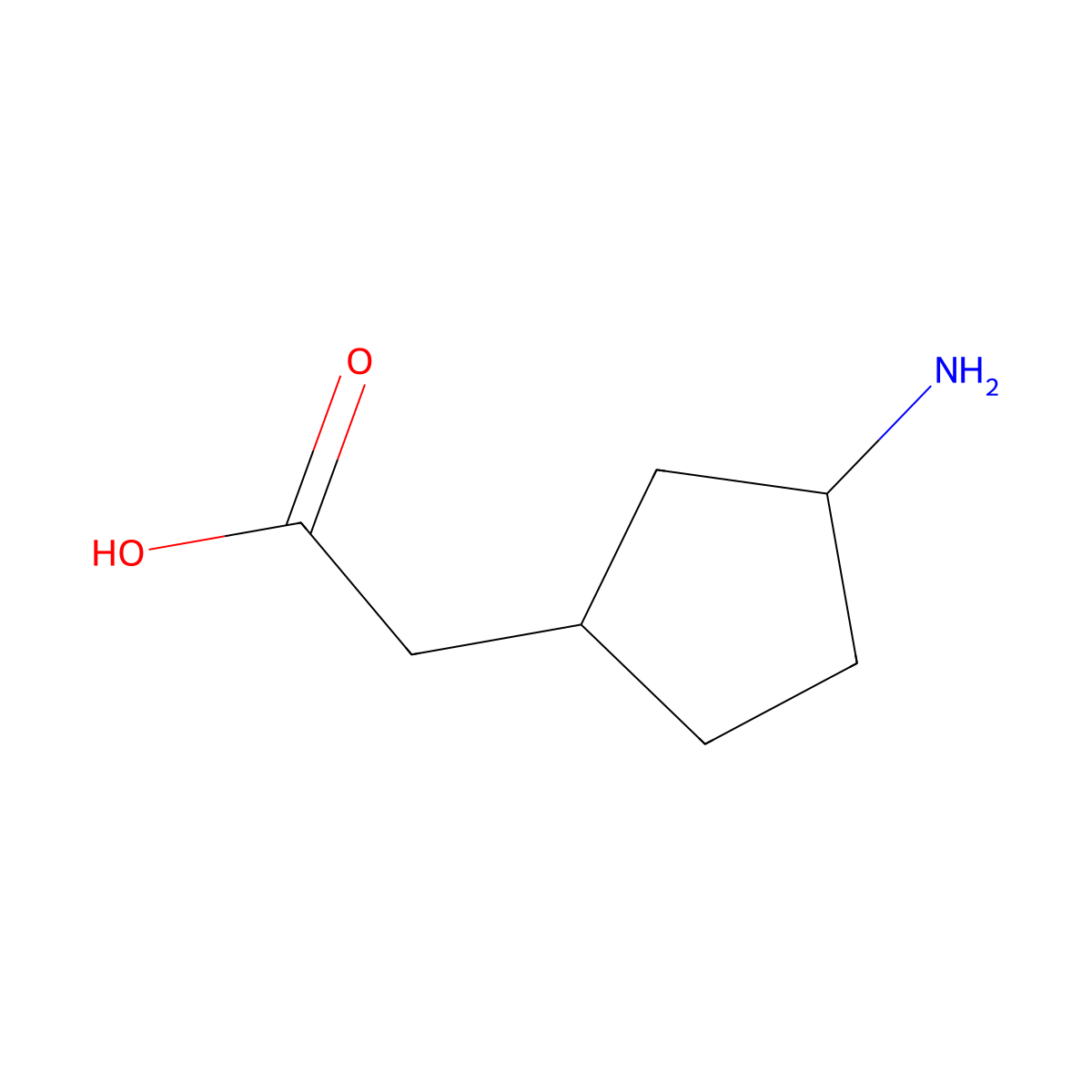 2-(3-Aminocyclopentyl)acetic acid molecular structure, CAS 1517254-15-7