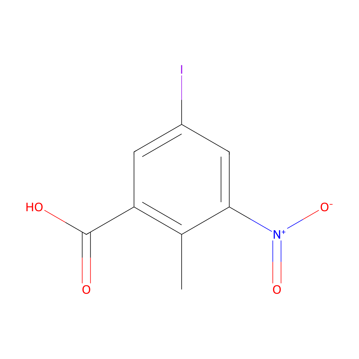 5-Iodo-2-methyl-3-nitrobenzoic acid molecular structure, CAS 1517254-24-8