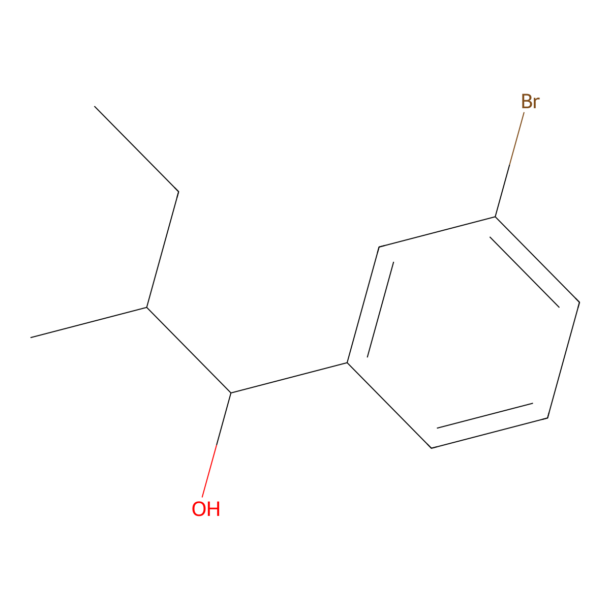 1-(3-Bromophenyl)-2-methylbutan-1-ol molecular structure, CAS 1517266-85-1