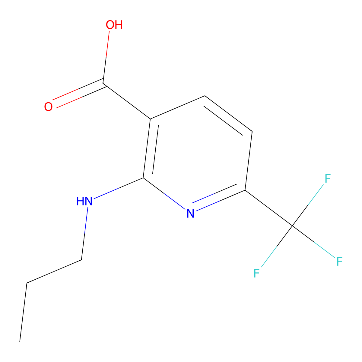 2-(Propylamino)-6-(trifluoromethyl)nicotinic acid molecular structure, CAS 1517274-16-6