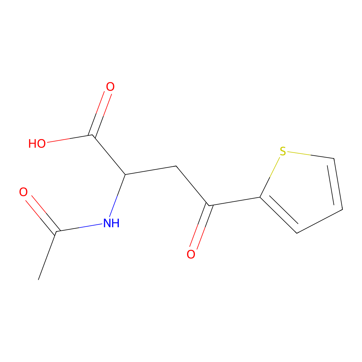 2-Acetamido-4-oxo-4-(thiophen-2-yl)butanoic acid molecular structure, CAS 1517276-65-1