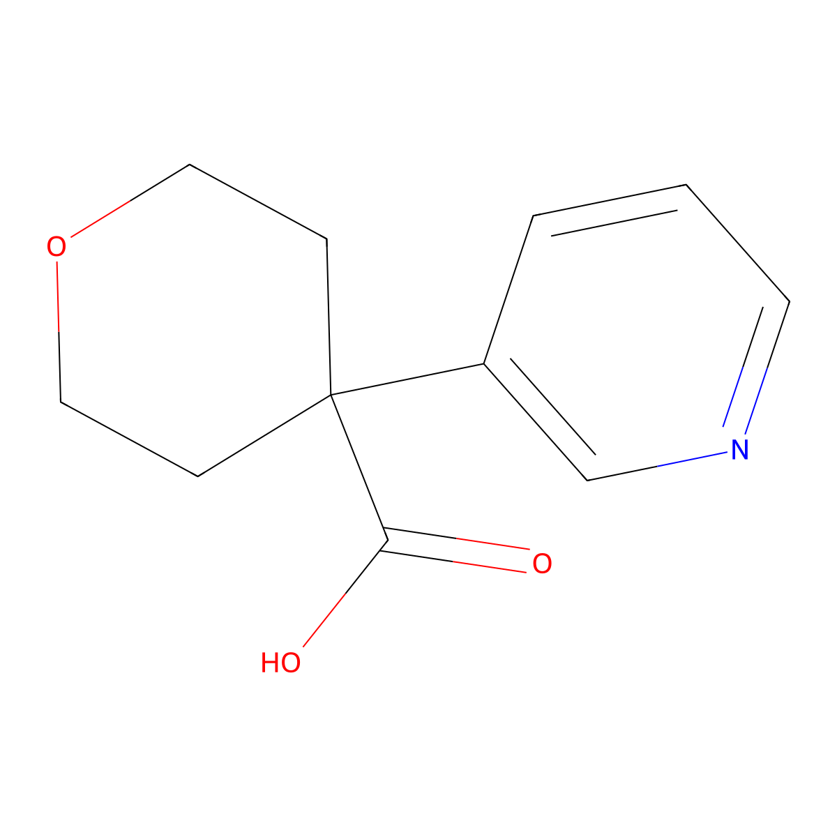 4-(Pyridin-3-yl)oxane-4-carboxylic acid molecular structure, CAS 1517279-42-3