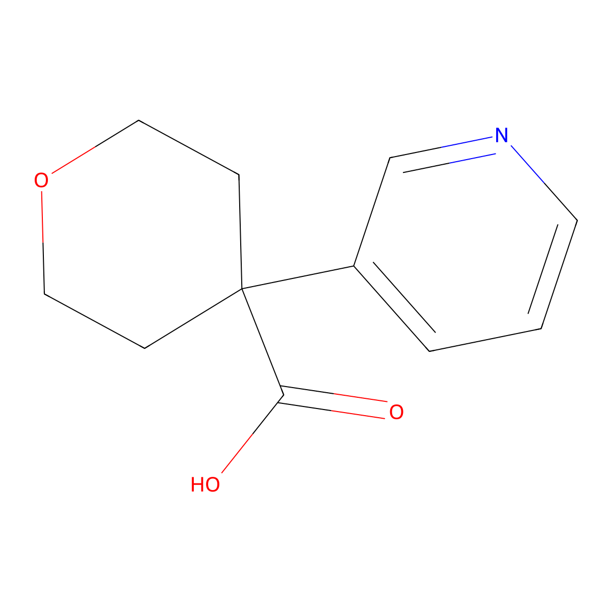 4-(Pyridin-3-yl)oxane-4-carboxylic acid molecular structure, CAS 1517279-42-3
