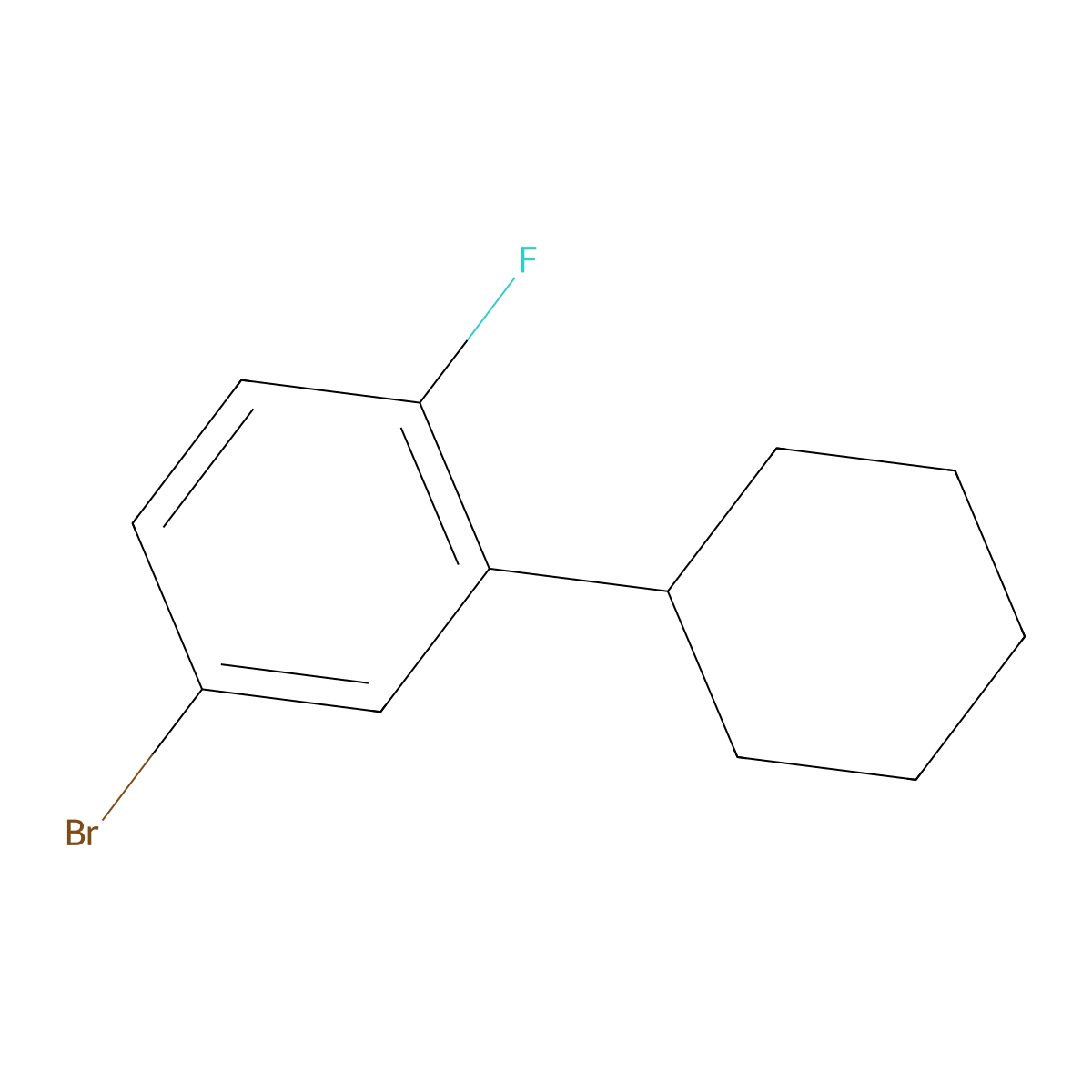 4-Bromo-2-cyclohexyl-1-fluorobenzene molecular structure, CAS 1517280-36-2