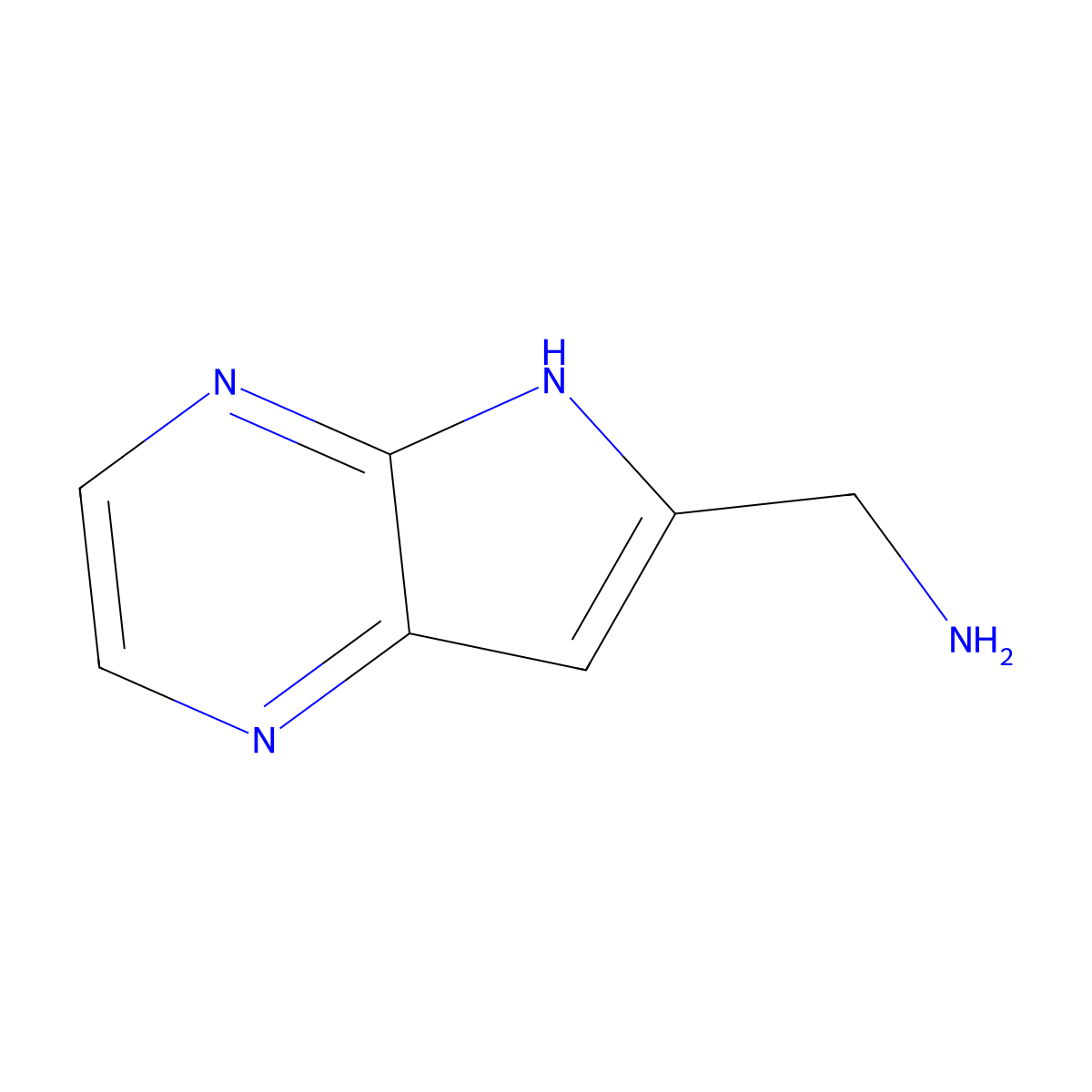 (5H-Pyrrolo[2,3-b]pyrazin-6-yl)methanamine molecular structure, CAS 1517288-51-5