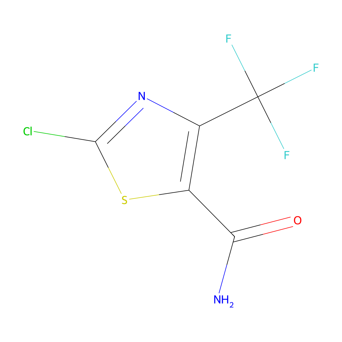 2-Chloro-4-(trifluoromethyl)thiazole-5-carboxamide molecular structure, CAS 151729-40-7