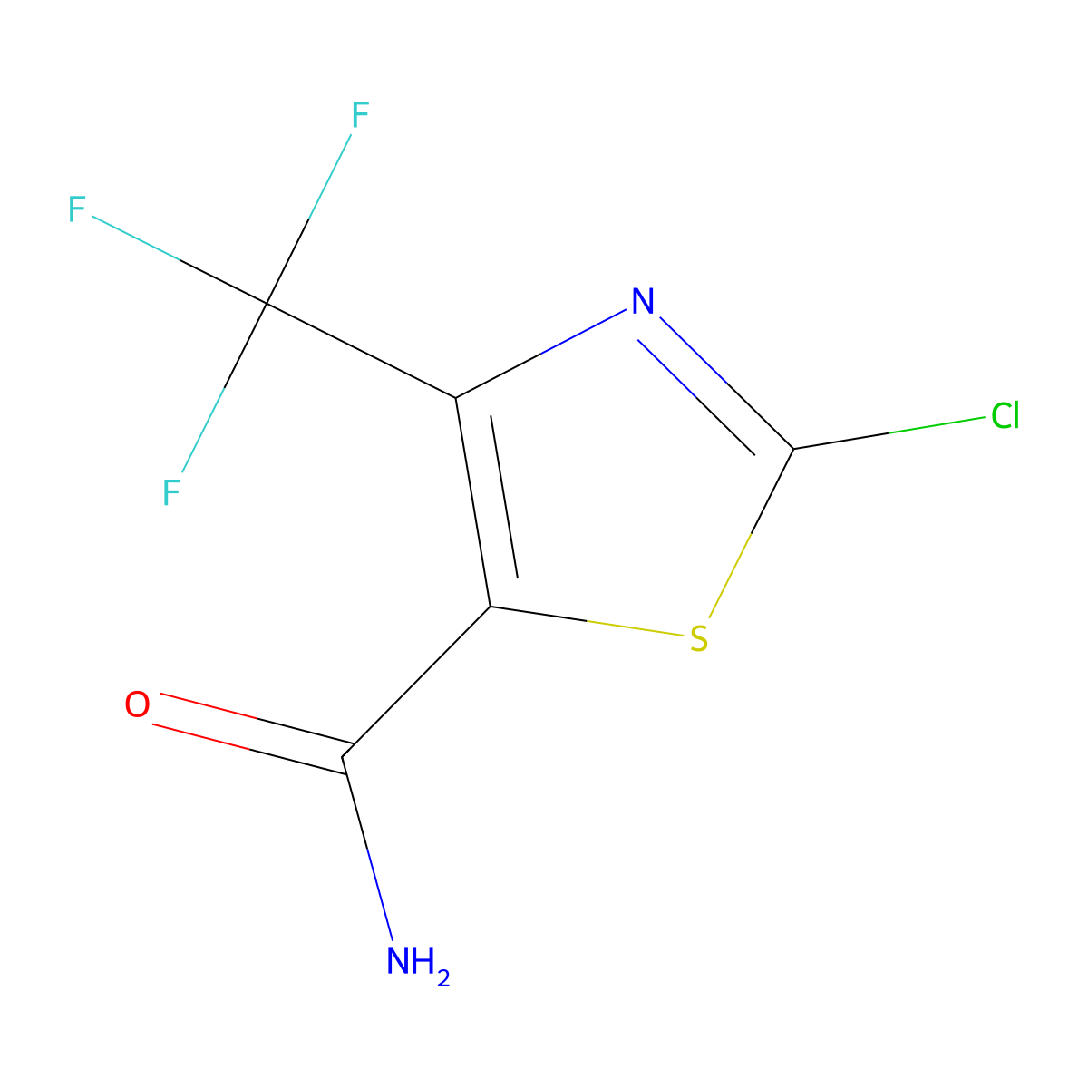 2-Chloro-4-(trifluoromethyl)thiazole-5-carboxamide molecular structure, CAS 151729-40-7