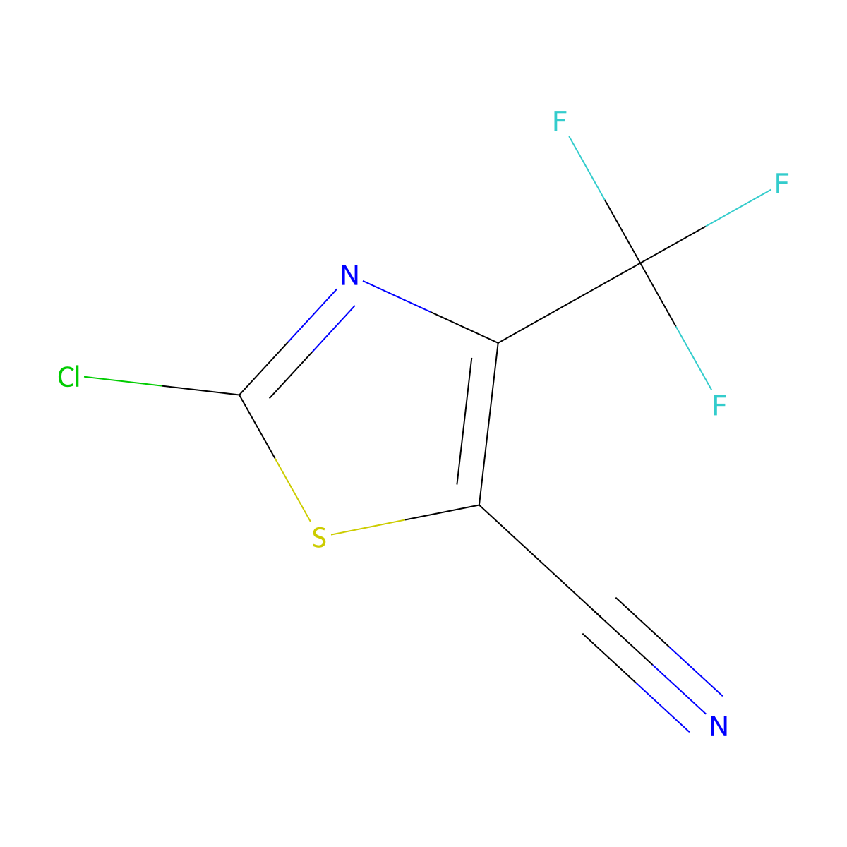 2-Chloro-4-(trifluoromethyl)thiazole-5-carbonitrile molecular structure, CAS 151729-41-8