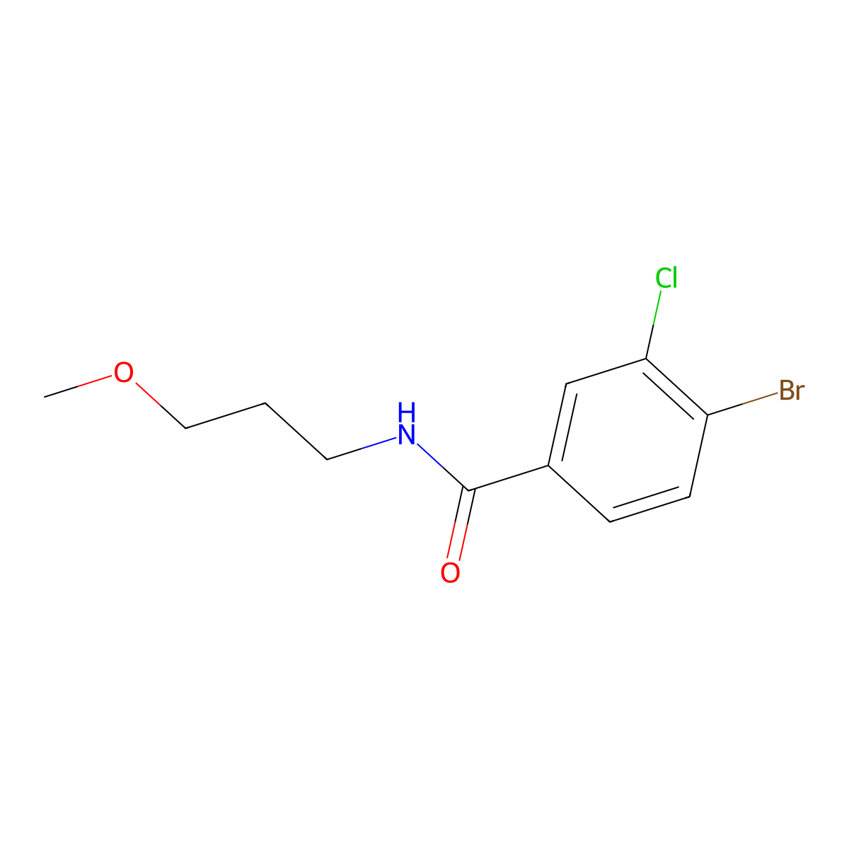 4-Bromo-3-chloro-N-(3-methoxypropyl)benzamide molecular structure, CAS 1517292-01-1
