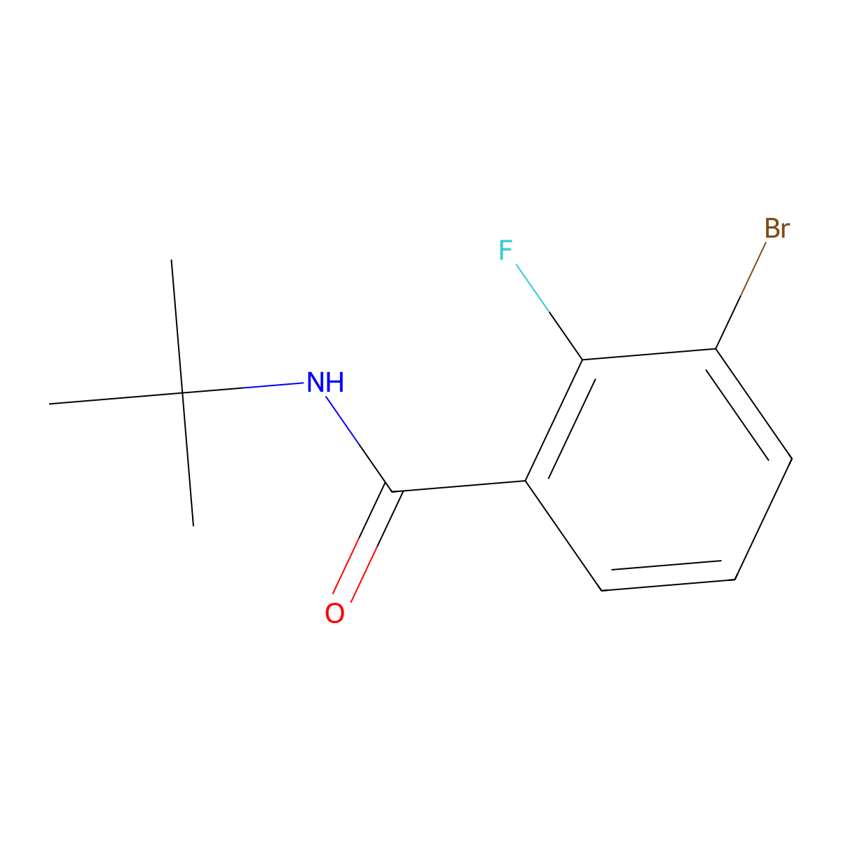 3-Bromo-N-(1,1-dimethylethyl)-2-fluorobenzamide molecular structure, CAS 1517296-00-2