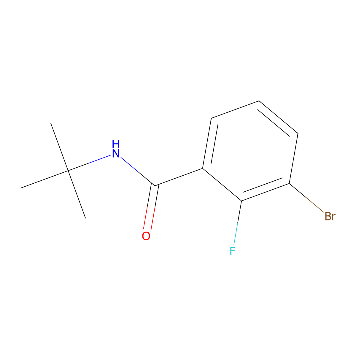 3-Bromo-N-(1,1-dimethylethyl)-2-fluorobenzamide molecular structure, CAS 1517296-00-2
