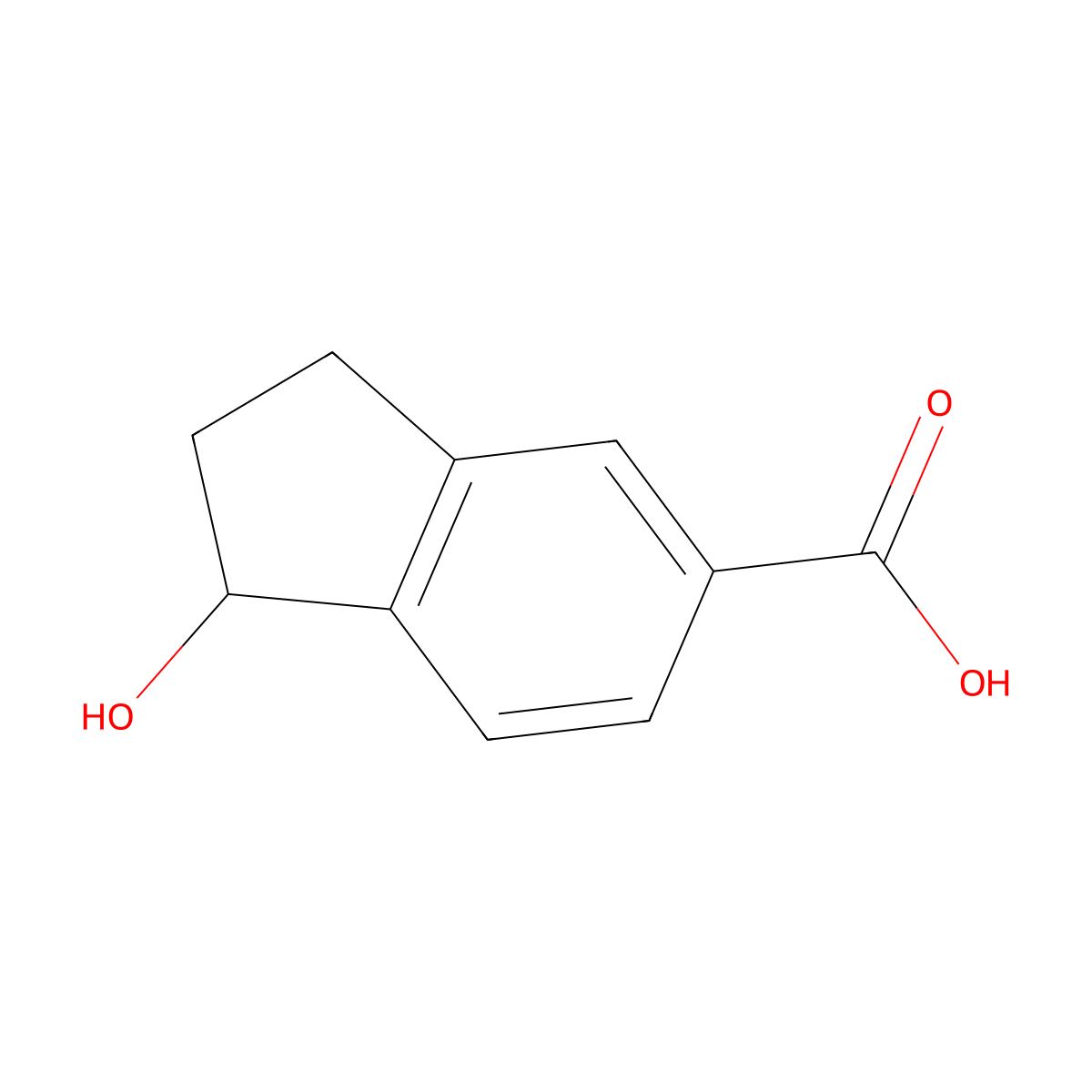 1-Hydroxy-2,3-dihydro-1H-indene-5-carboxylic acid molecular structure, CAS 1517297-32-3