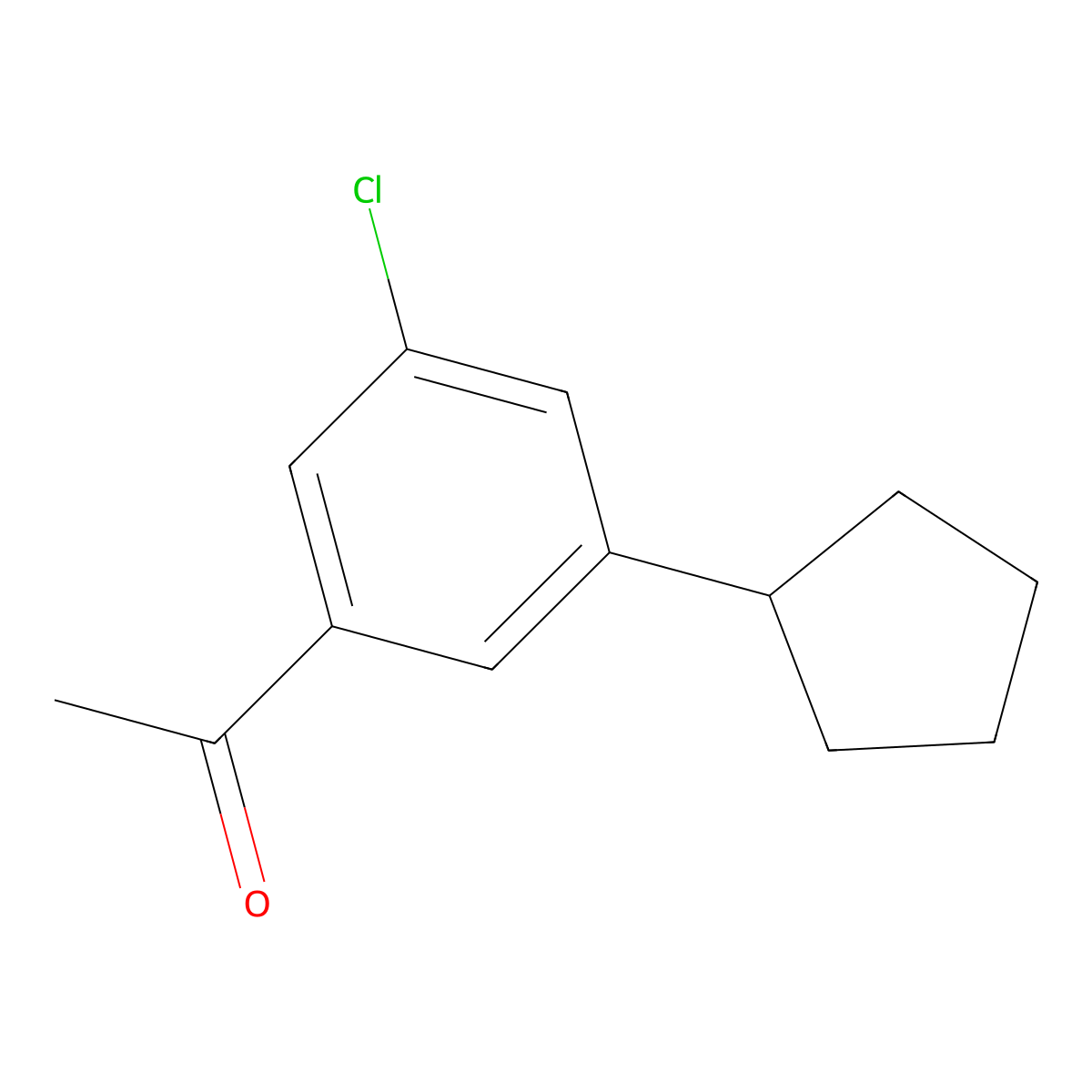 1-(3-Chloro-5-cyclopentylphenyl)ethanone molecular structure, CAS 1517299-64-7