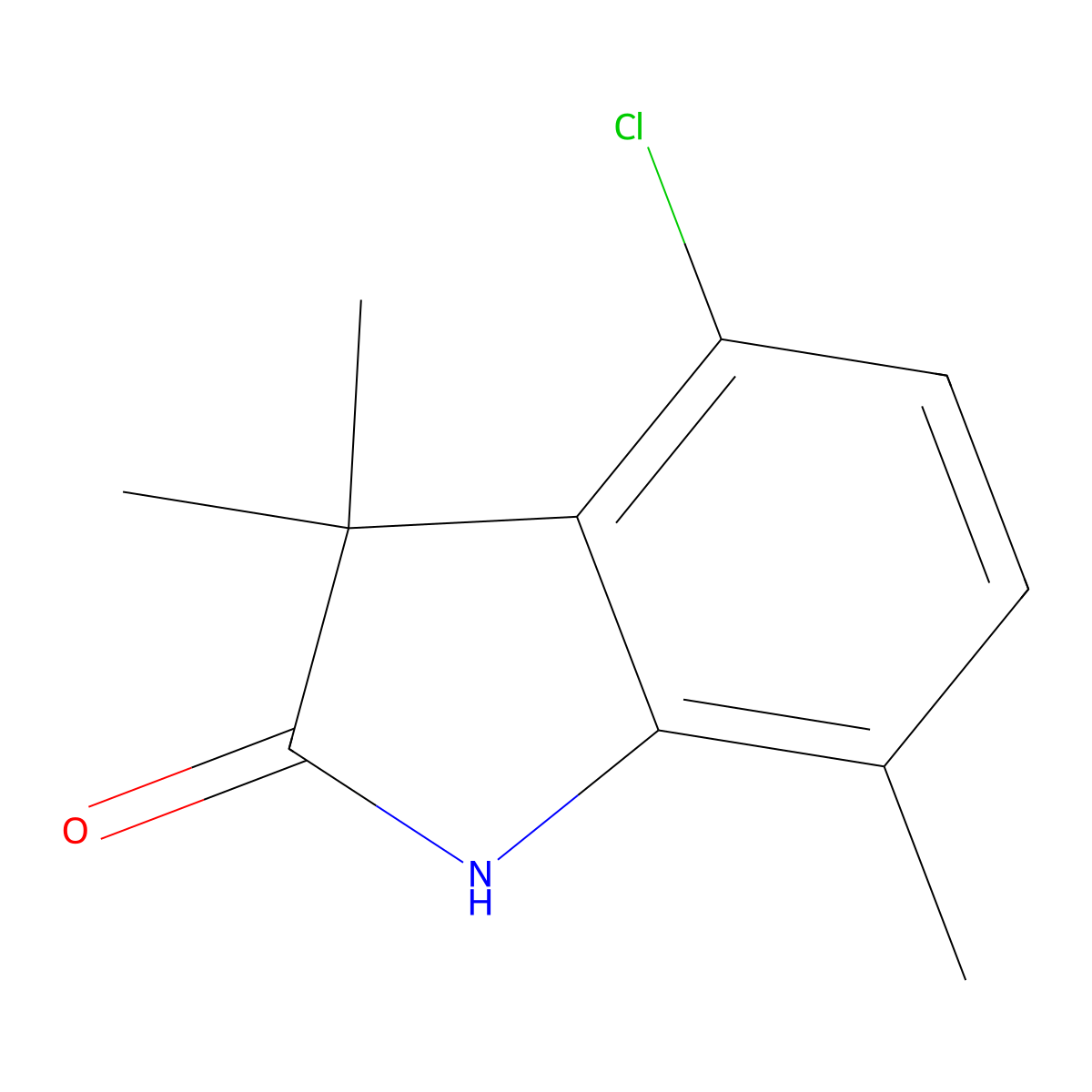 4-chloro-3,3,7-trimethyl-2,3-dihydro-1H-indol-2-one molecular structure, CAS 1517307-81-1