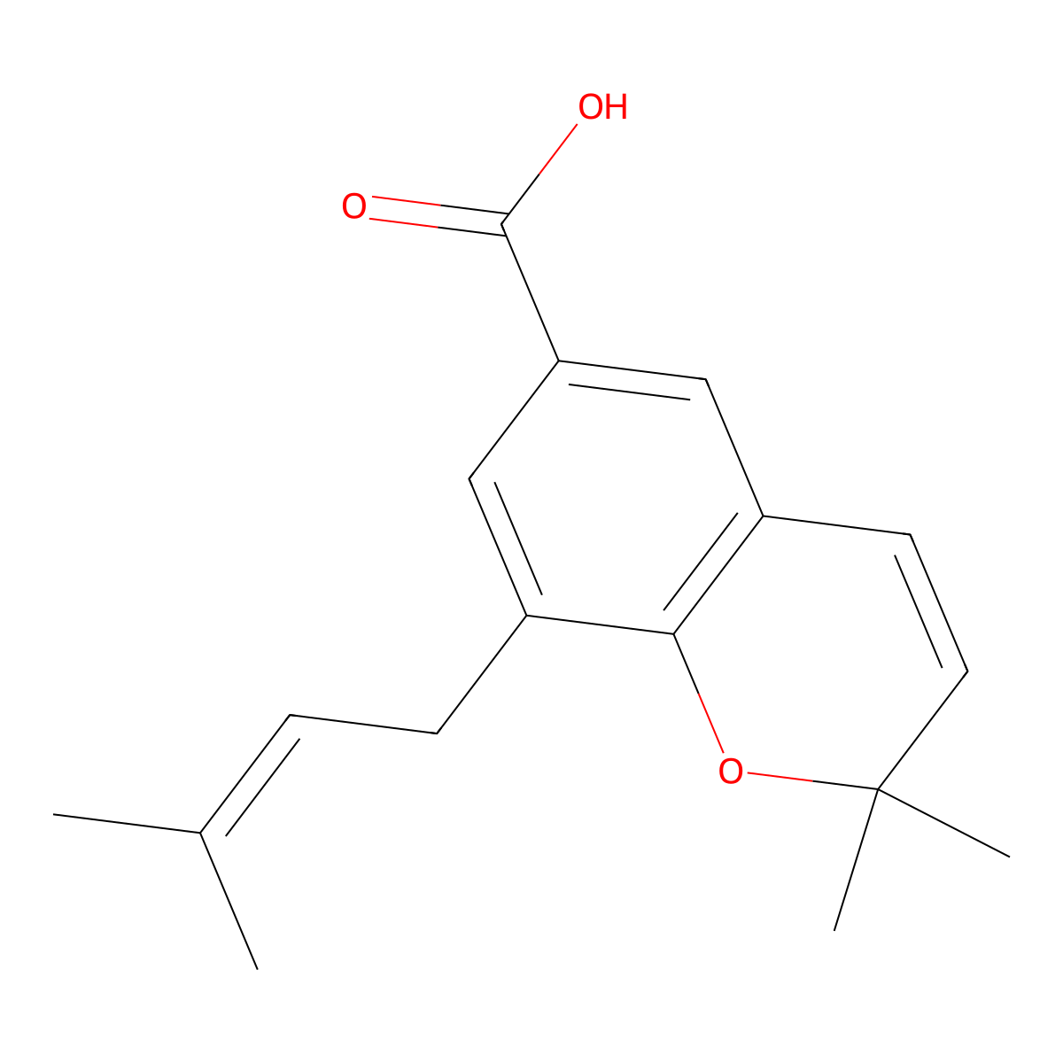 2,2-Dimethyl-8-prenylchromene 6-carboxylic acid molecular structure, CAS 151731-50-9