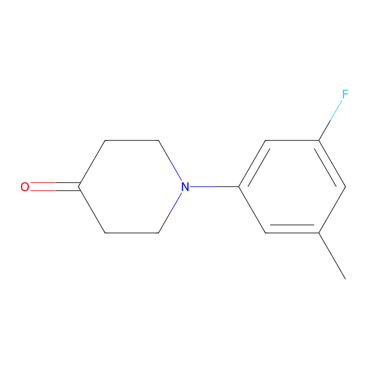 1-(3-Fluoro-5-methylphenyl)piperidin-4-one molecular structure, CAS 1517310-39-2