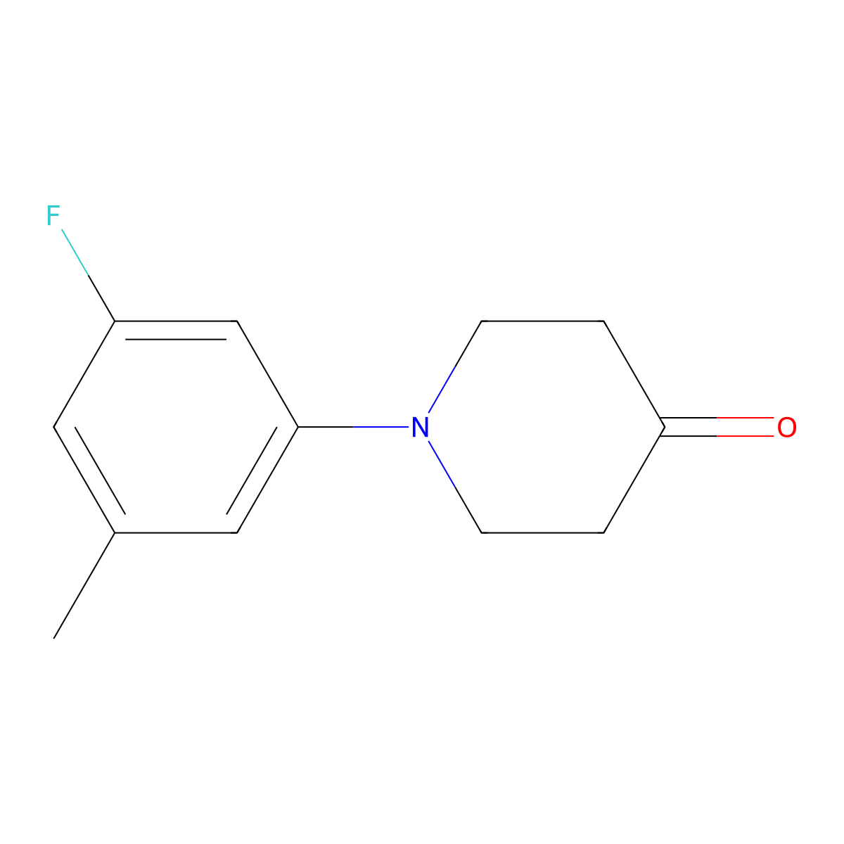 1-(3-Fluoro-5-methylphenyl)piperidin-4-one molecular structure, CAS 1517310-39-2