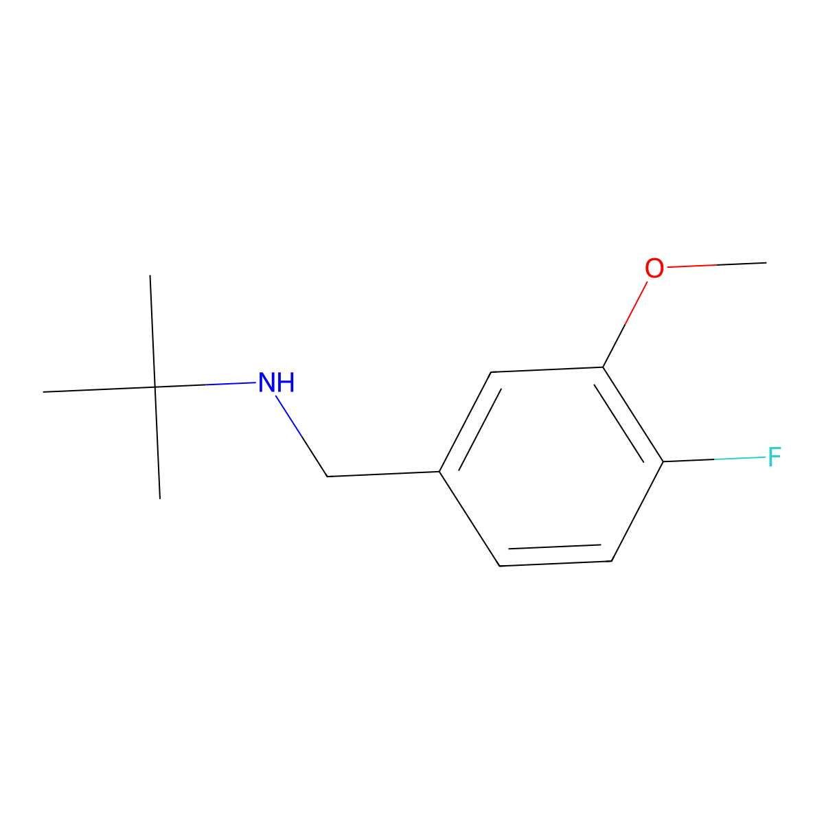 tert-Butyl[(4-fluoro-3-methoxyphenyl)methyl]amine molecular structure, CAS 1517317-48-4