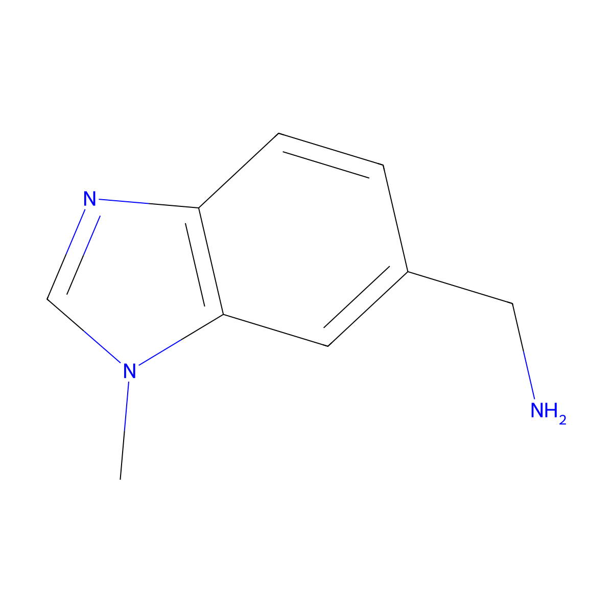 (1-methyl-1H-1,3-benzodiazol-6-yl)methanamine molecular structure, CAS 1517318-76-1