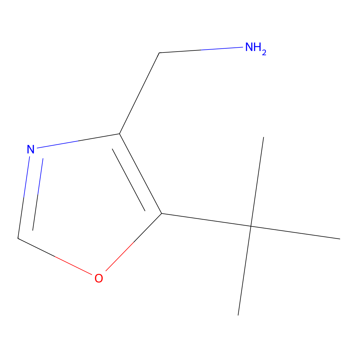 (5-Tert-butyl-1,3-oxazol-4-yl)methanamine molecular structure, CAS 1517325-83-5