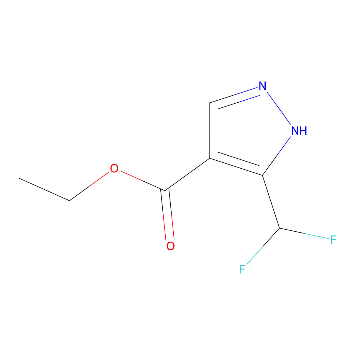 ethyl 5-(difluoromethyl)-1H-pyrazole-4-carboxylate molecular structure, CAS 151733-96-9