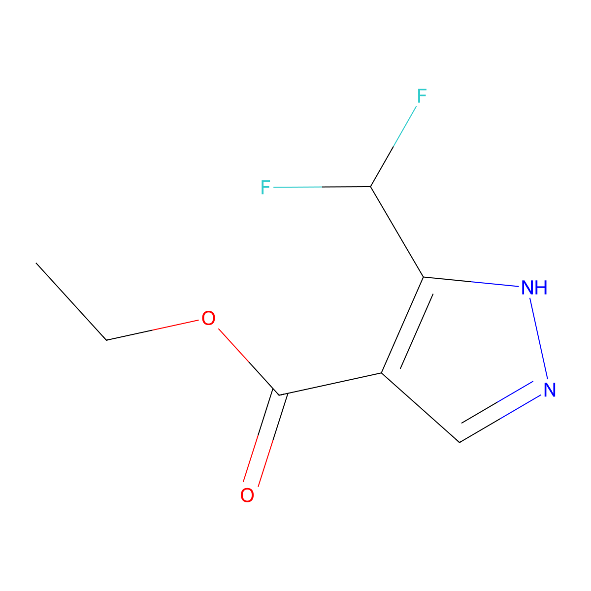 ethyl 5-(difluoromethyl)-1H-pyrazole-4-carboxylate molecular structure, CAS 151733-96-9