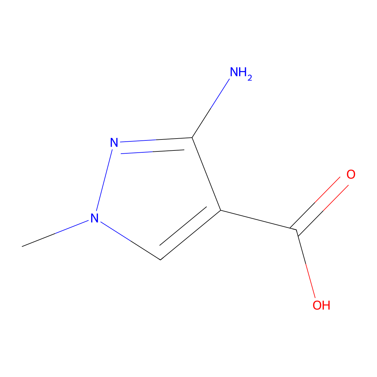 3-Amino-1-methyl-1H-pyrazole-4-carboxylic acid molecular structure, CAS 151733-97-0