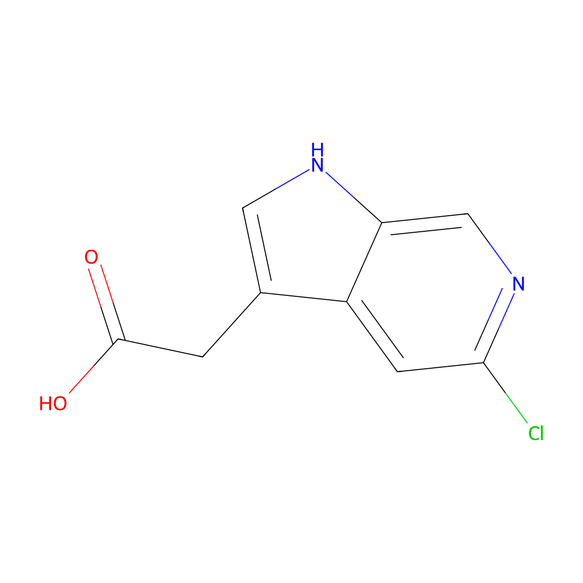 2-{5-chloro-1H-pyrrolo[2,3-c]pyridin-3-yl}acetic acid molecular structure, CAS 1517330-19-6
