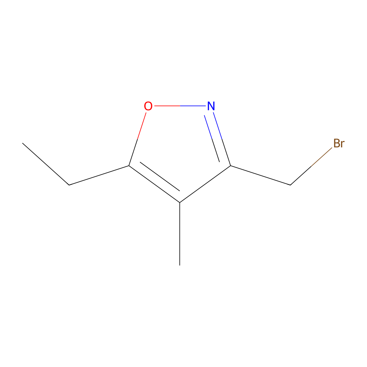 3-(Bromomethyl)-5-ethyl-4-methyl-1,2-oxazole molecular structure, CAS 1517335-02-2
