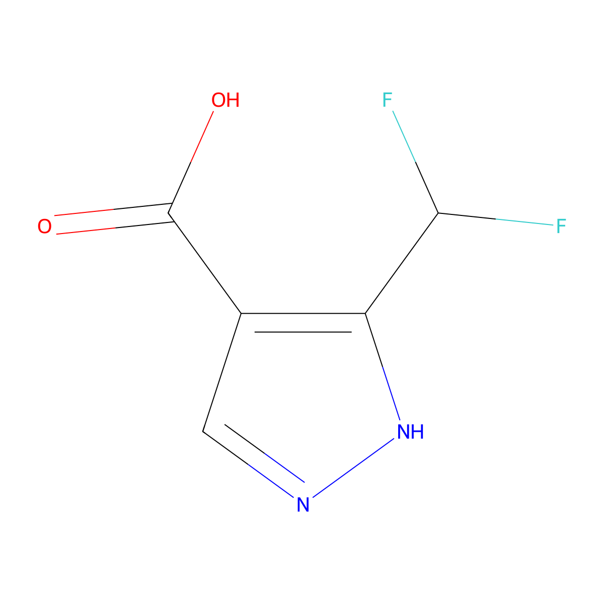 3-(Difluoromethyl)-1H-pyrazole-4-carboxylic acid molecular structure, CAS 151734-02-0
