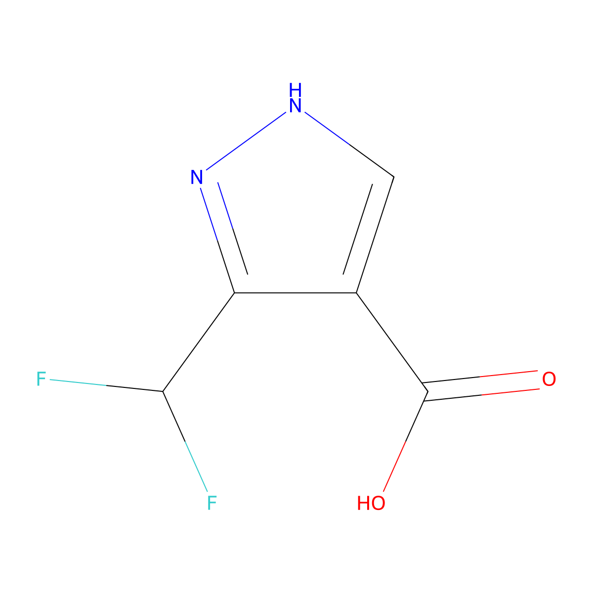 3-(Difluoromethyl)-1H-pyrazole-4-carboxylic acid molecular structure, CAS 151734-02-0