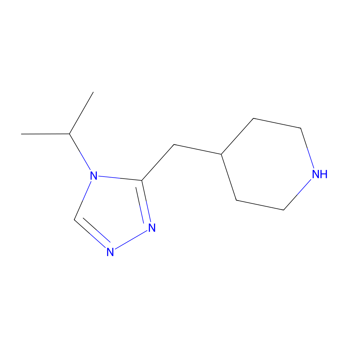 4-([4-(Propan-2-YL)-4H-1,2,4-triazol-3-YL]methyl)piperidine molecular structure, CAS 1517340-55-4
