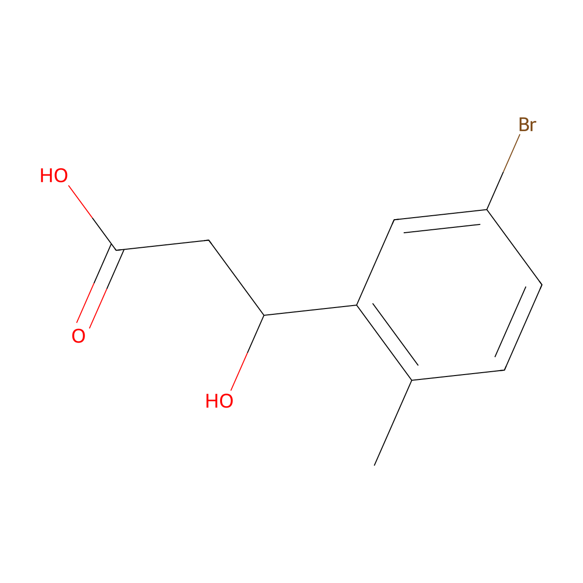3-(5-Bromo-2-methylphenyl)-3-hydroxypropanoic acid molecular structure, CAS 1517344-19-2