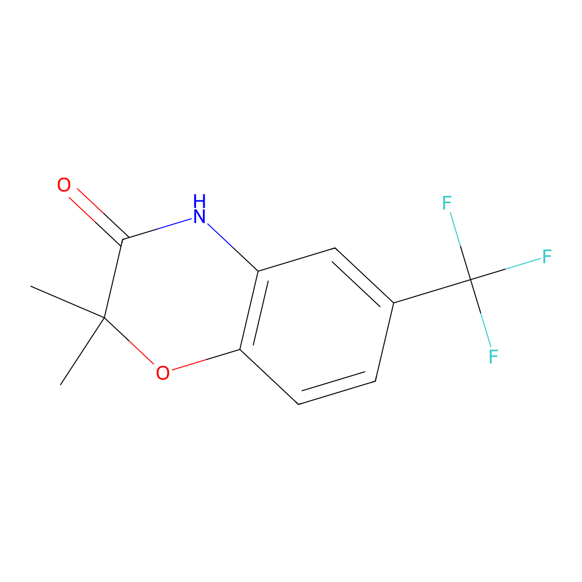 2,2-dimethyl-6-(trifluoromethyl)-3,4-dihydro-2H-1,4-benzoxazin-3-one molecular structure, CAS 1517344-87-4