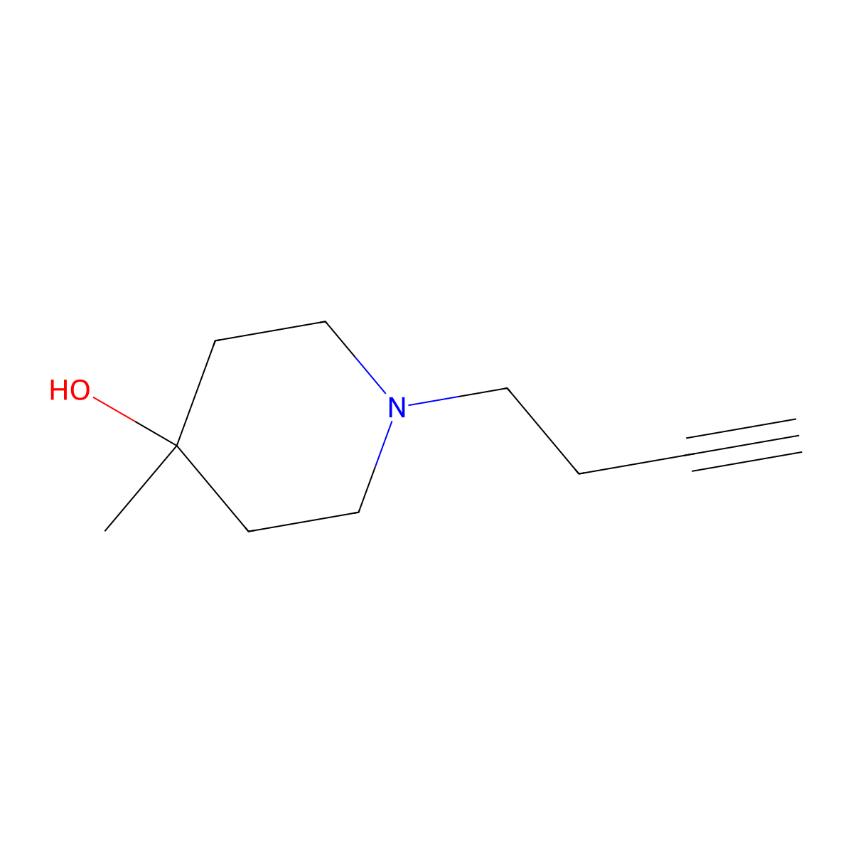 1-(But-3-yn-1-yl)-4-methylpiperidin-4-ol molecular structure, CAS 1517358-22-3