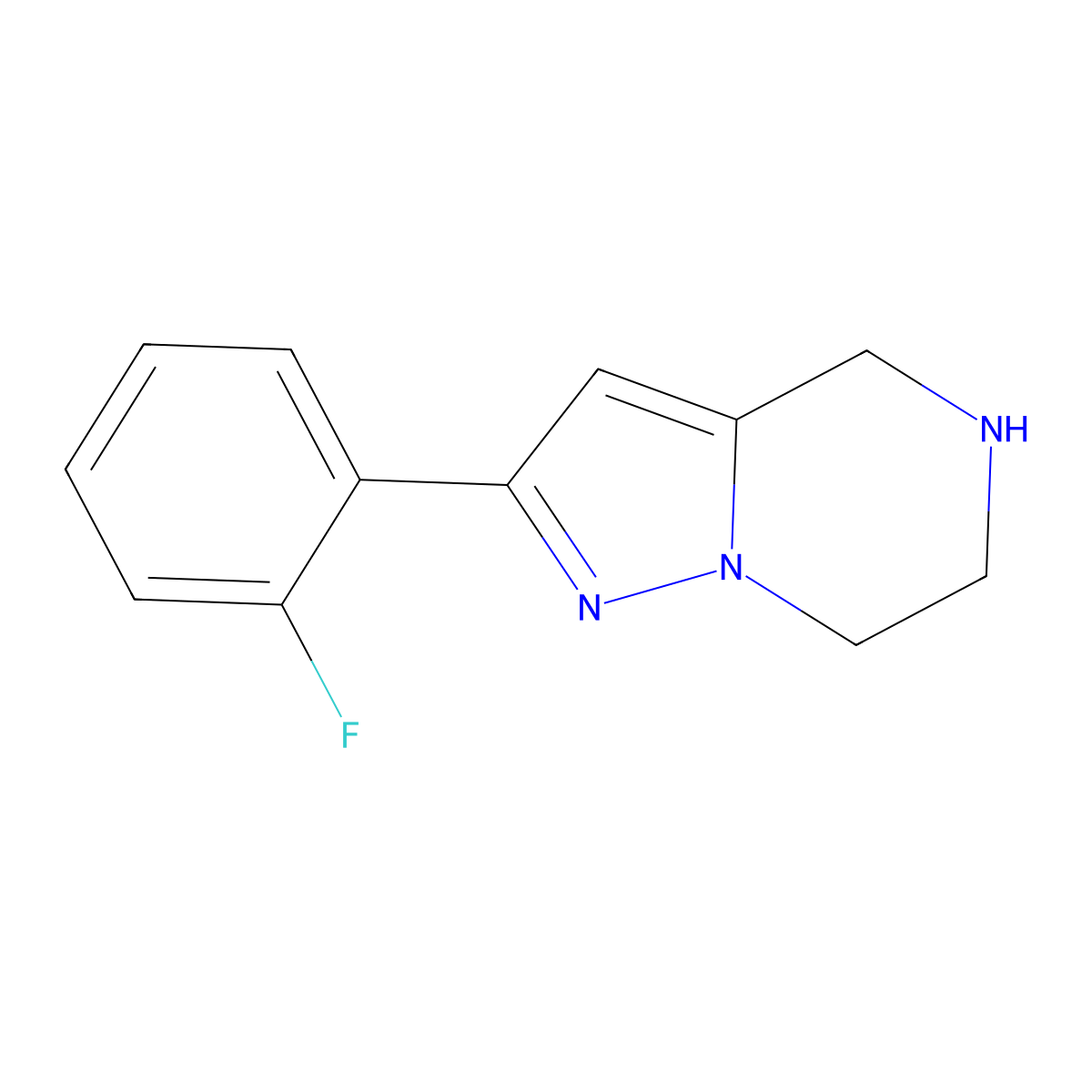 2-(2-Fluorophenyl)-4,5,6,7-tetrahydropyrazolo[1,5-A]pyrazine molecular structure, CAS 1517359-13-5
