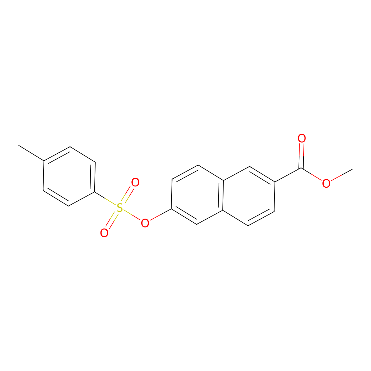 Methyl 6-[(4-methylbenzenesulfonyl)oxy]naphthalene-2-carboxylate molecular structure, CAS 151736-00-4