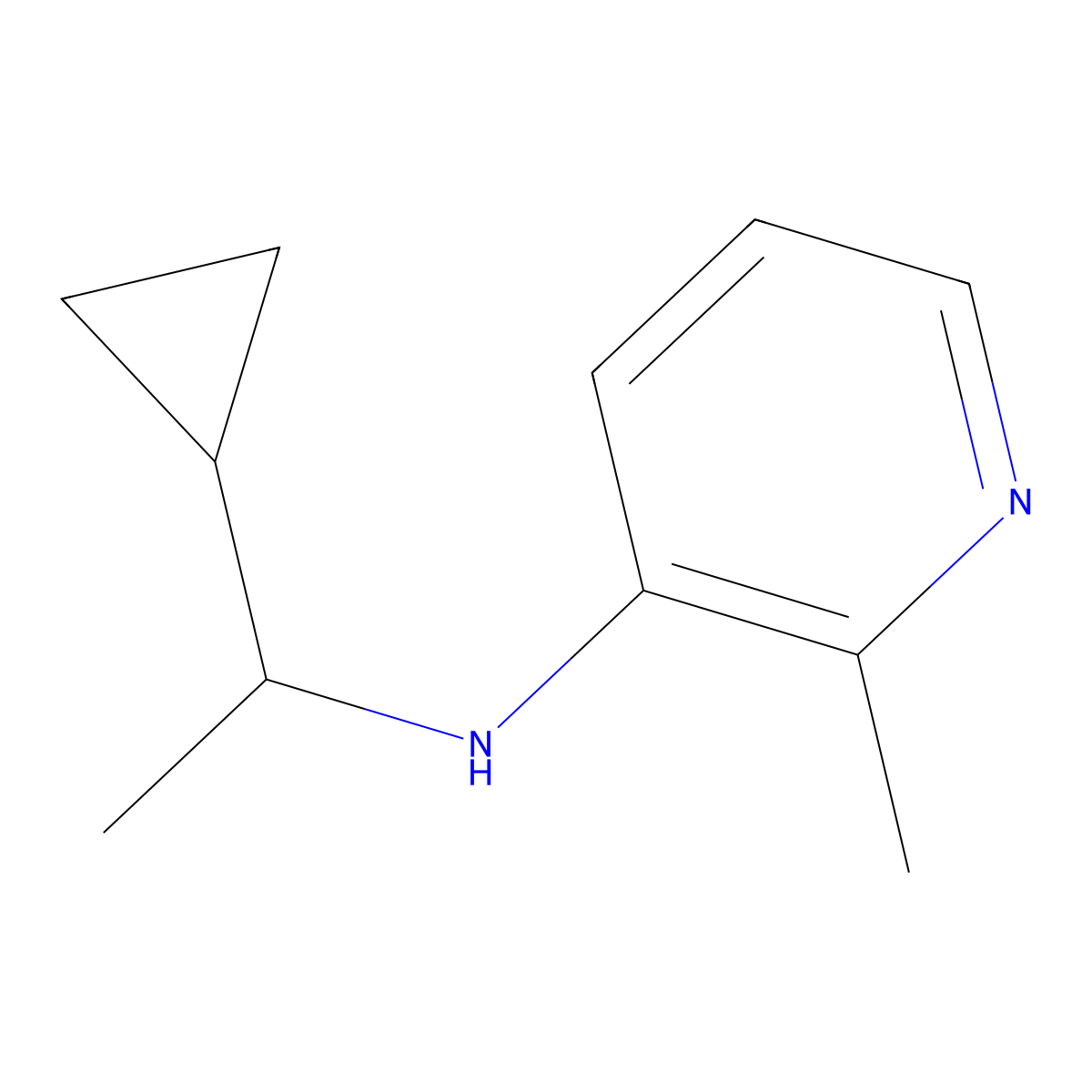 N-(1-cyclopropylethyl)-2-methylpyridin-3-amine molecular structure, CAS 1517367-43-9