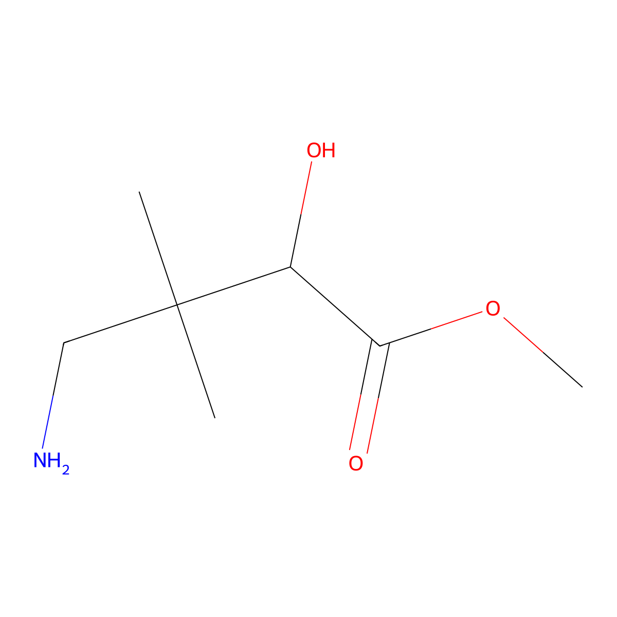 Methyl 4-amino-2-hydroxy-3,3-dimethylbutanoate molecular structure, CAS 1517368-42-1