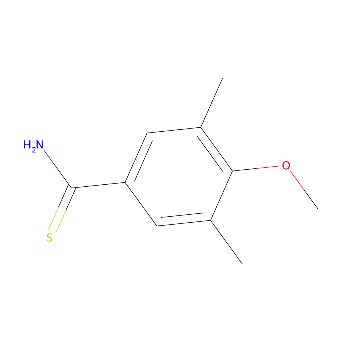 4-Methoxy-3,5-dimethylbenzothioamide molecular structure, CAS 1517378-81-2