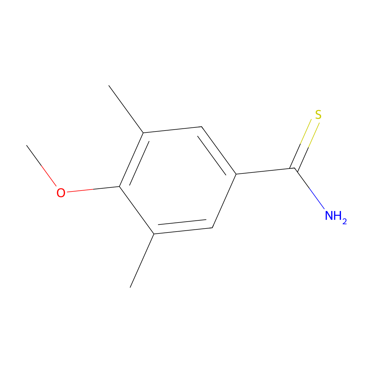 4-Methoxy-3,5-dimethylbenzothioamide molecular structure, CAS 1517378-81-2