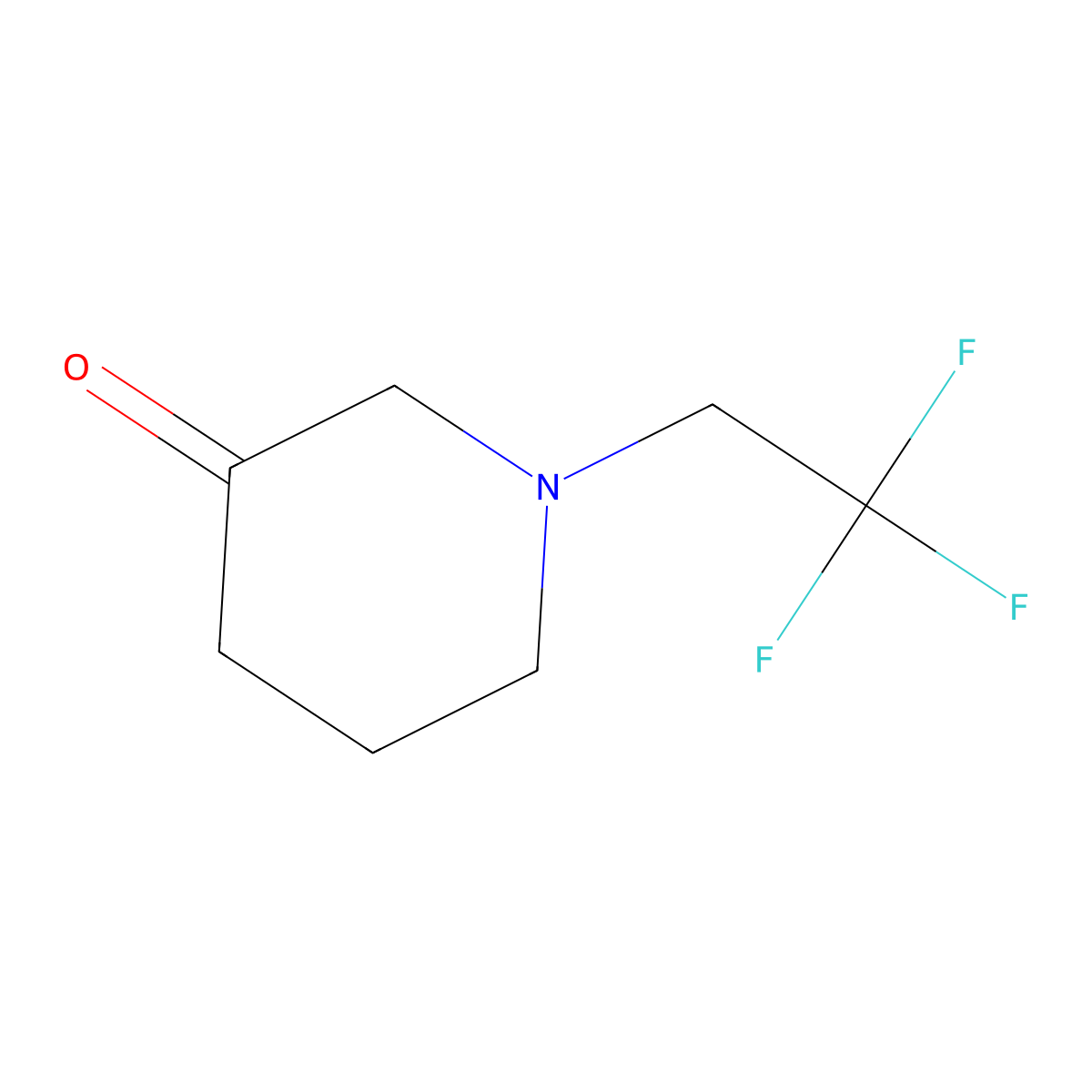 1-(2,2,2-Trifluoroethyl)piperidin-3-one molecular structure, CAS 1517389-96-6